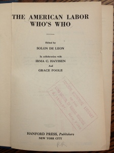 Labor Who's Who title page
